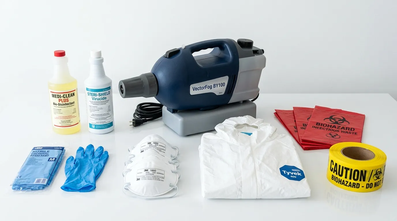 Professional biohazard remediation crew working in Englewood Cliffs